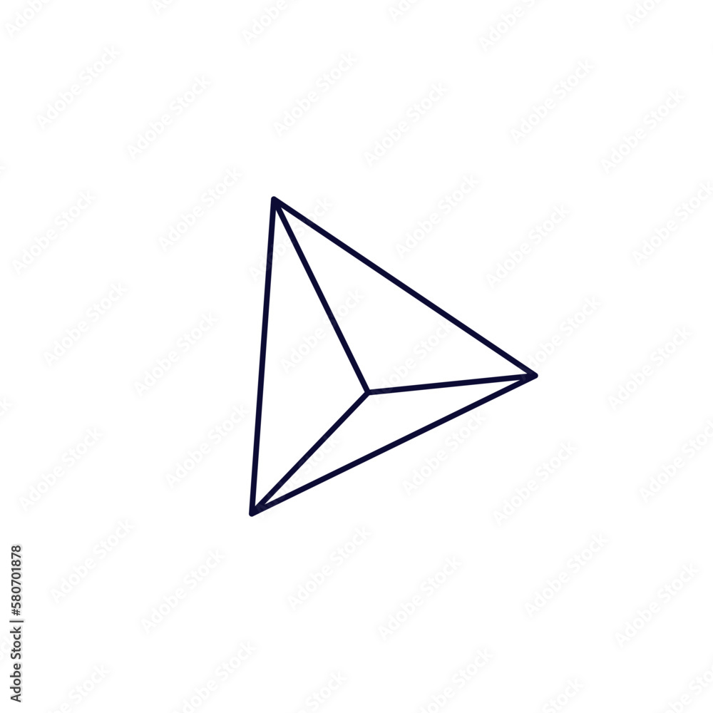 Hollow pyramid structure with a triangular base for the study of geometry, mathematics. Hollow pyramid structure with a triangular base for the study of geometry, mathematics.