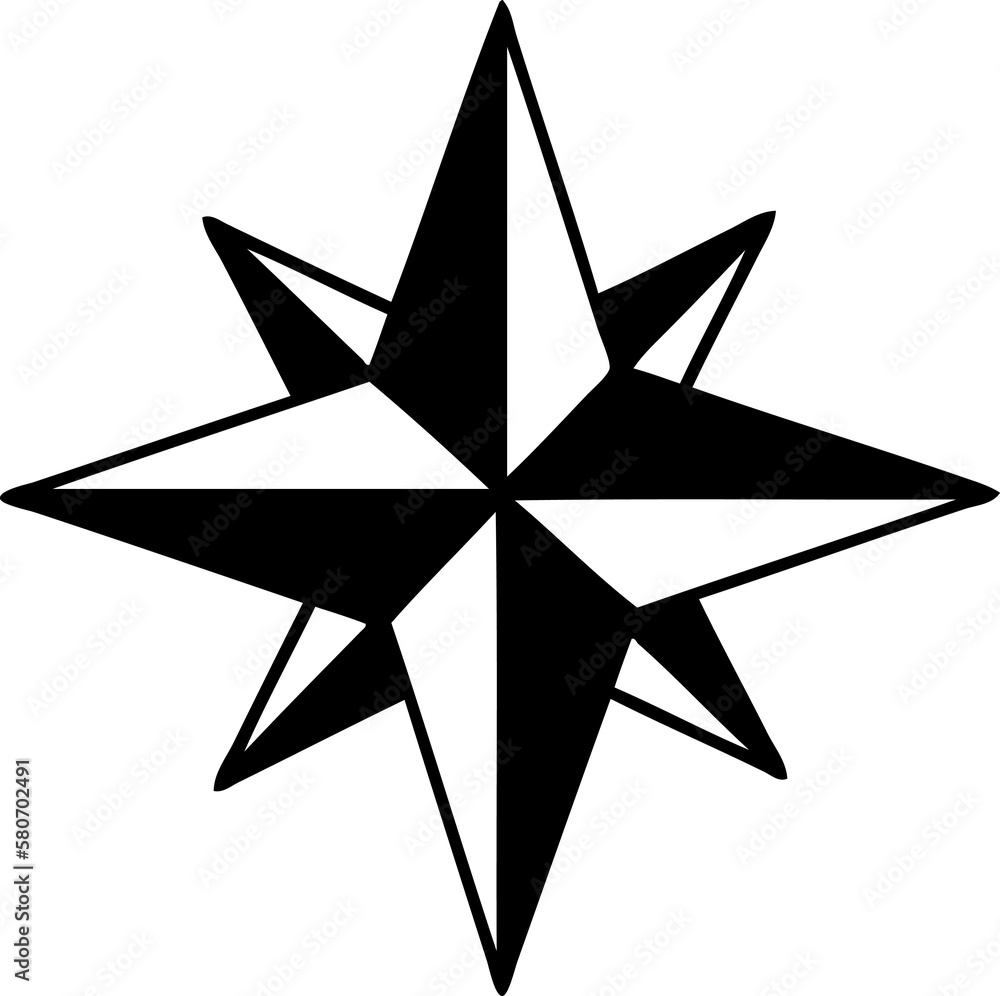 black line tattoo of a star black line tattoo of a star