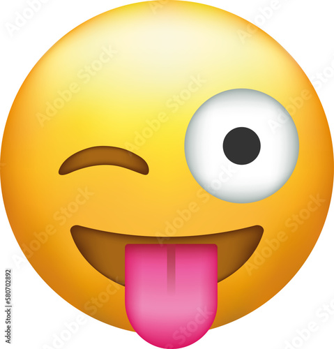 Obraz na plátně Winking emoji with tongue