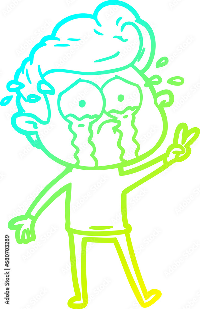 cold gradient line drawing cartoon crying man cold gradient line drawing cartoon crying man