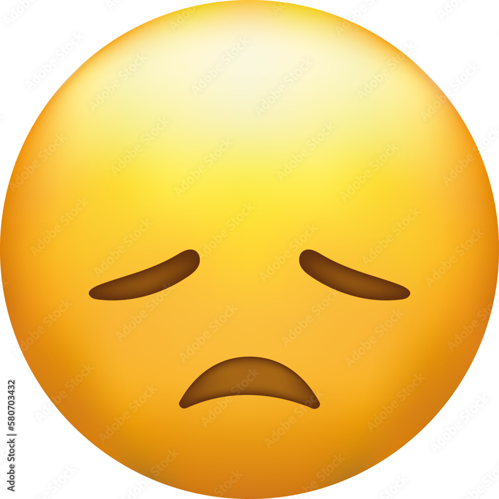 Disappointed emoji. Sad face, unhappy emoticon Disappointed emoji. Sad face, unhappy emoticon