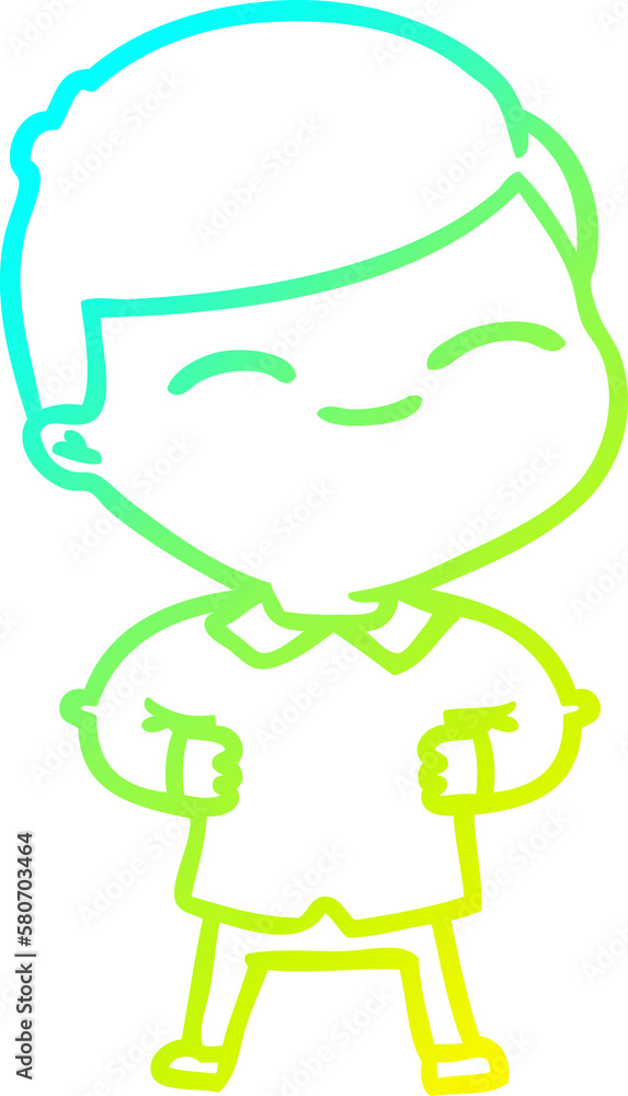 cold gradient line drawing cartoon smiling boy cold gradient line drawing cartoon smiling boy