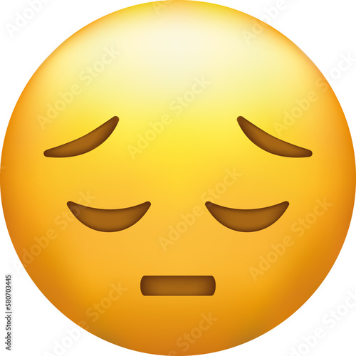 Disappointed emoji. Sad face, unhappy emoticon