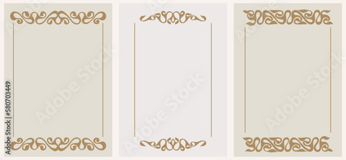 Abstract floral frame vector illustration. Botanical design retro 70s, 80s, 90s.