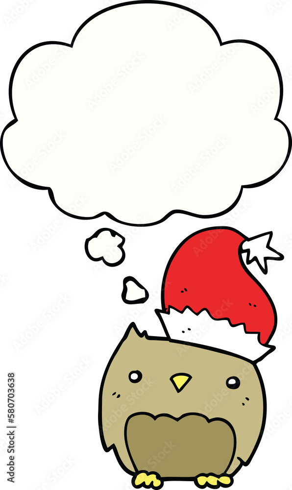 cute christmas owl and thought bubble cute christmas owl and thought bubble