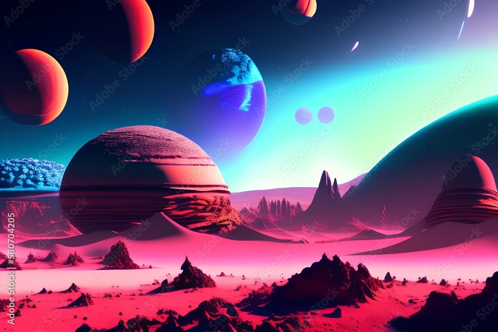 Alien Planet, Computer Artwork - generative ai Alien Planet, Computer Artwork - generative ai