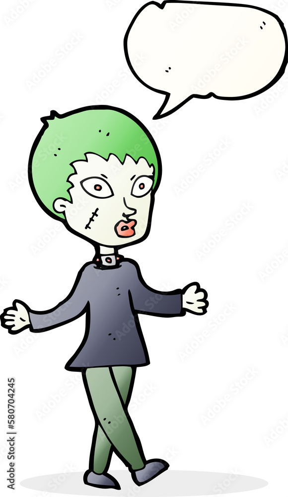 cartoon halloween zombie woman with speech bubble cartoon halloween zombie woman with speech bubble