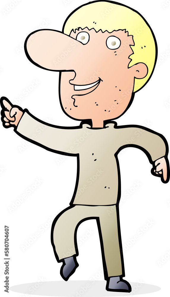 cartoon happy man dancing