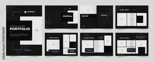 Modern portfolio layout design. Use for architecture portfolio, interior portfolio, business portfolio, photography portfolio, brochure.