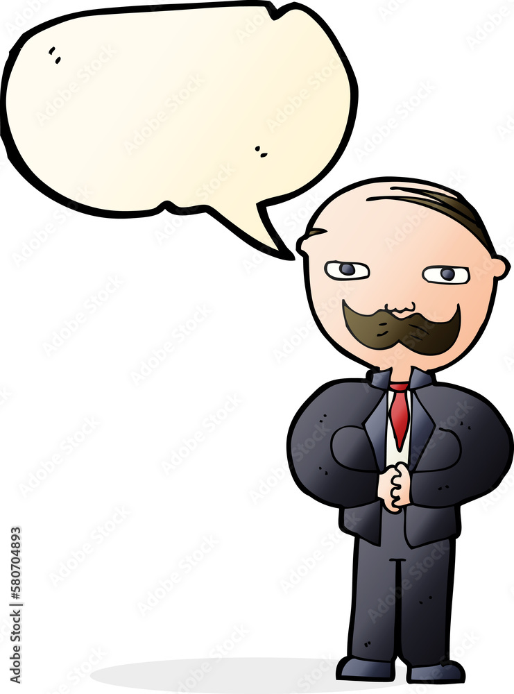 cartoon old man with mustache with speech bubble cartoon old man with mustache with speech bubble