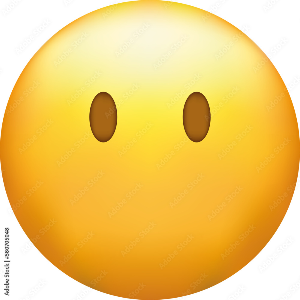 Cute silent emoticon, smiley without mouth emoji. Cute silent emoticon, smiley without mouth emoji.
