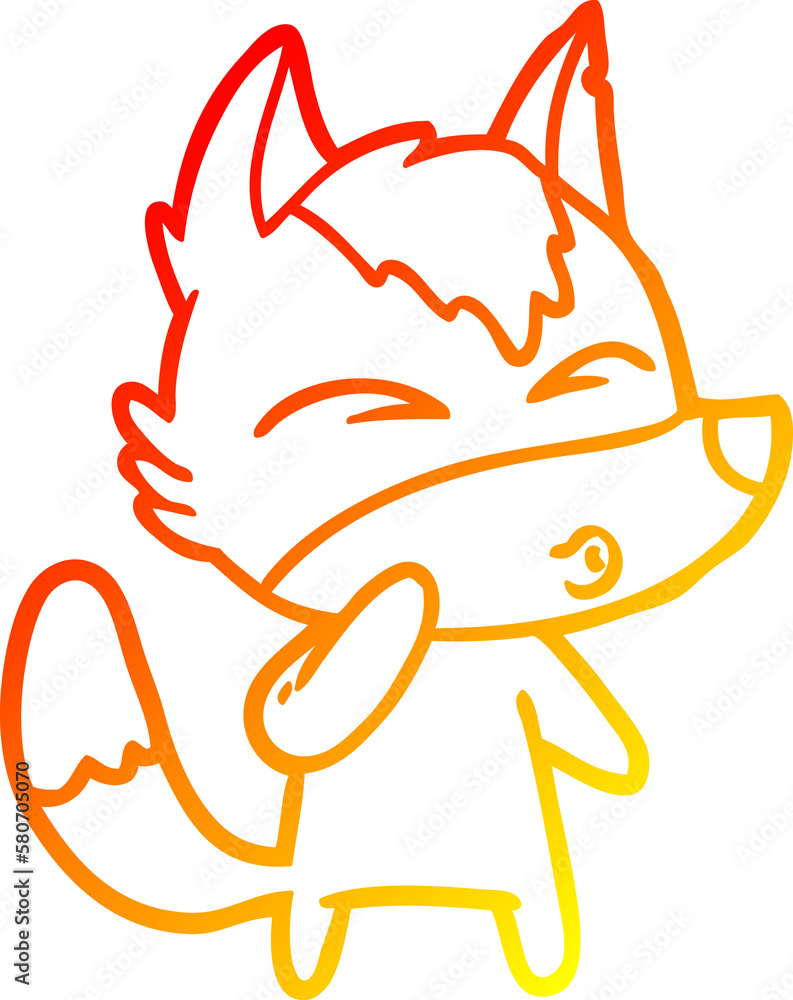 warm gradient line drawing cartoon wolf whistling warm gradient line drawing cartoon wolf whistling