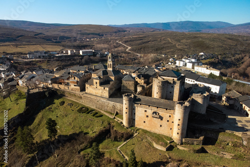 Aerial view of Puebla de Sanabria in Zamora, Castile and Leon, Spain. High quality photo photo