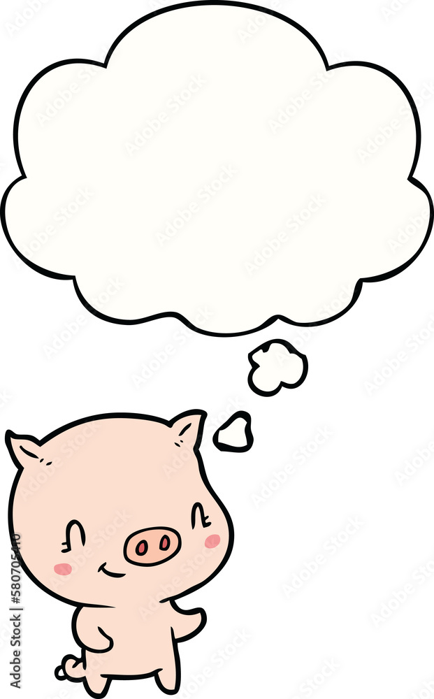 cartoon pig and thought bubble cartoon pig and thought bubble