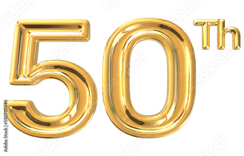 Happy Anniversary 50th 3d Gold