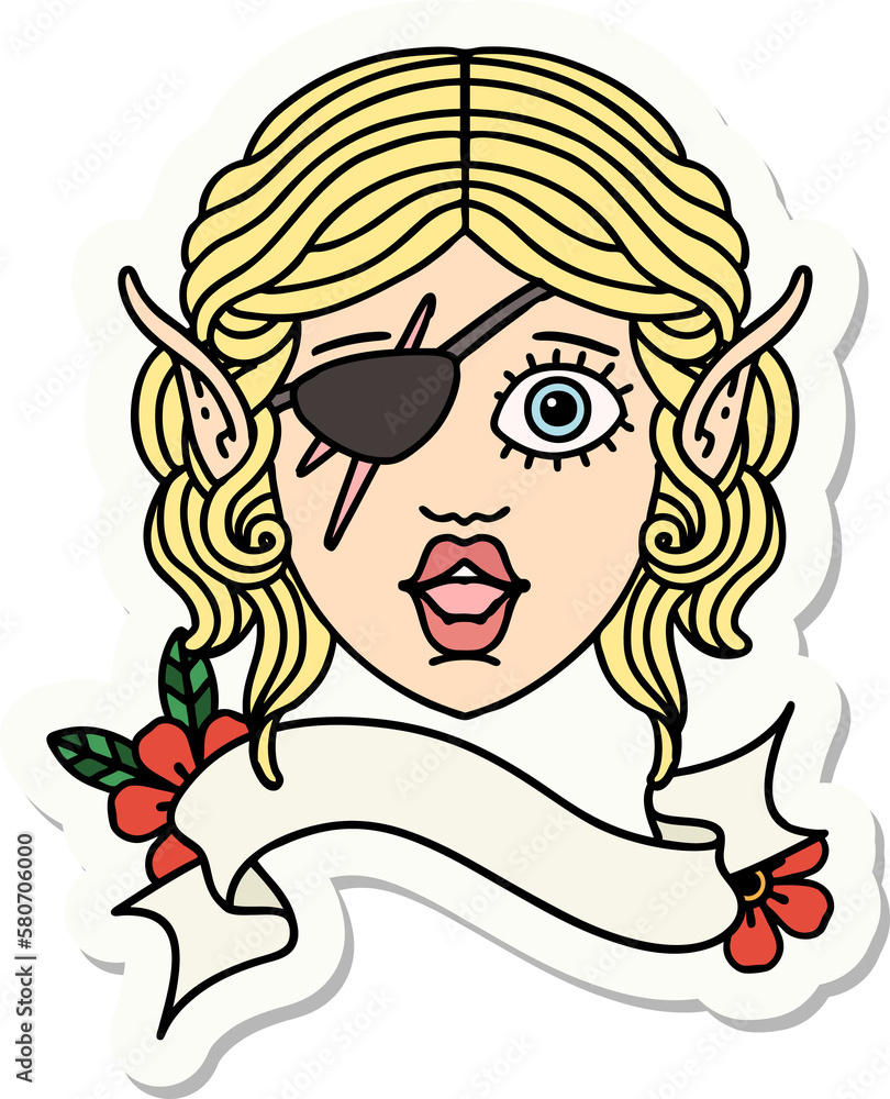 elf rogue character face sticker elf rogue character face sticker