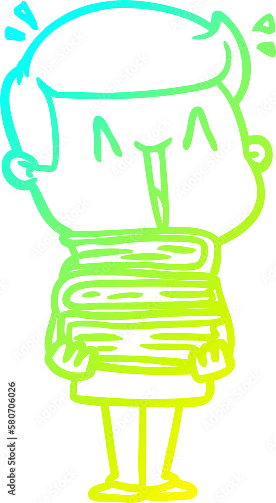 cold gradient line drawing cartoon happy man cold gradient line drawing cartoon happy man