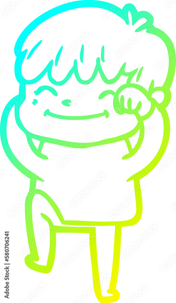 cold gradient line drawing cartoon happy boy cold gradient line drawing cartoon happy boy