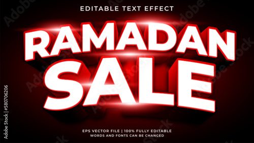 Ramadan sale promo 3d editable text effect
