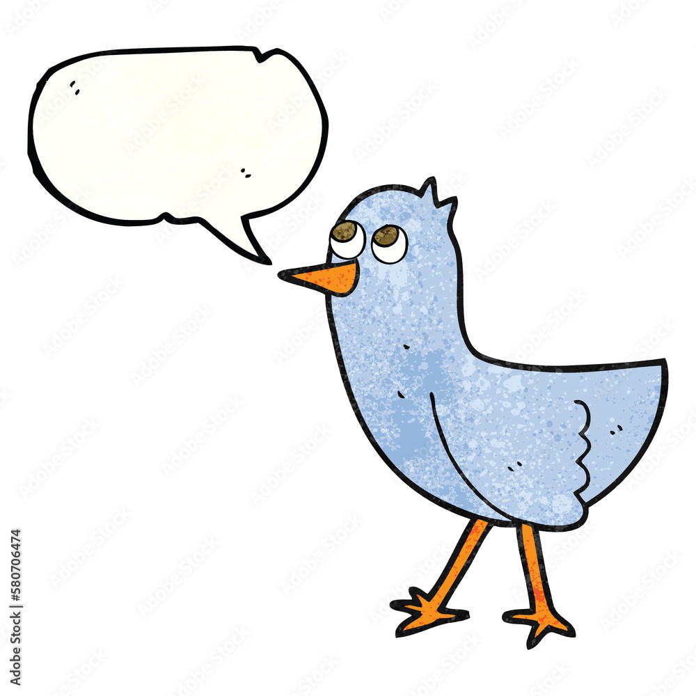 speech bubble textured cartoon bird speech bubble textured cartoon bird