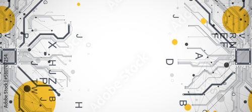 Abstract background on technological and scientific topics. CPU concept. Vector format.
