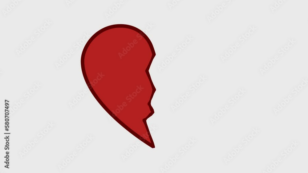 Animated broken heart. Video with alpha channel. Animated broken heart. Video with alpha channel.
