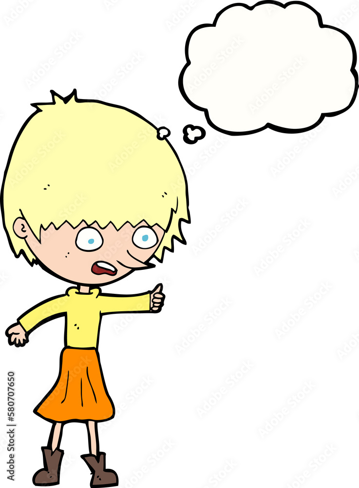 cartoon woman stressing out with thought bubble cartoon woman stressing out with thought bubble