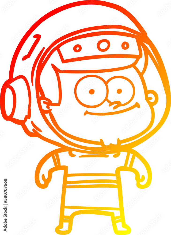 warm gradient line drawing happy astronaut cartoon warm gradient line drawing happy astronaut cartoon