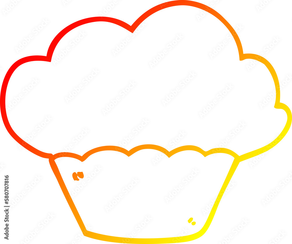 warm gradient line drawing cartoon muffin warm gradient line drawing cartoon muffin