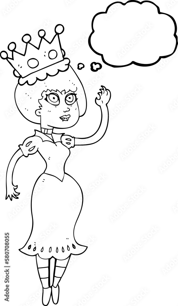 thought bubble cartoon vampire queen waving thought bubble cartoon vampire queen waving