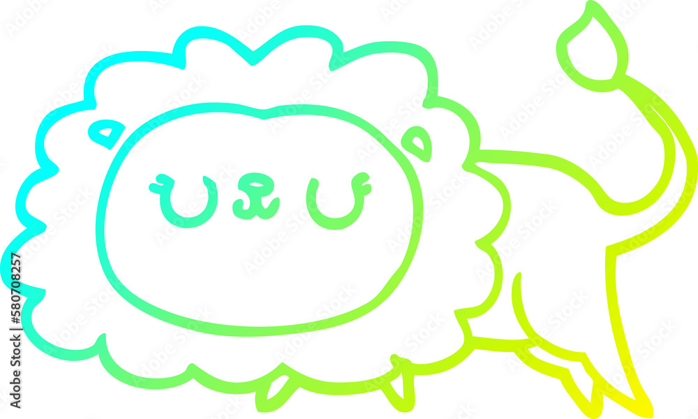 cold gradient line drawing cartoon lion cold gradient line drawing cartoon lion