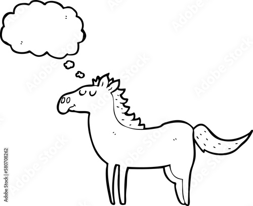 thought bubble cartoon horse