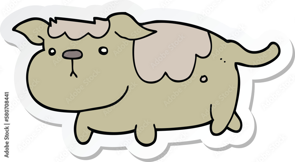 sticker of a cartoon dog sticker of a cartoon dog