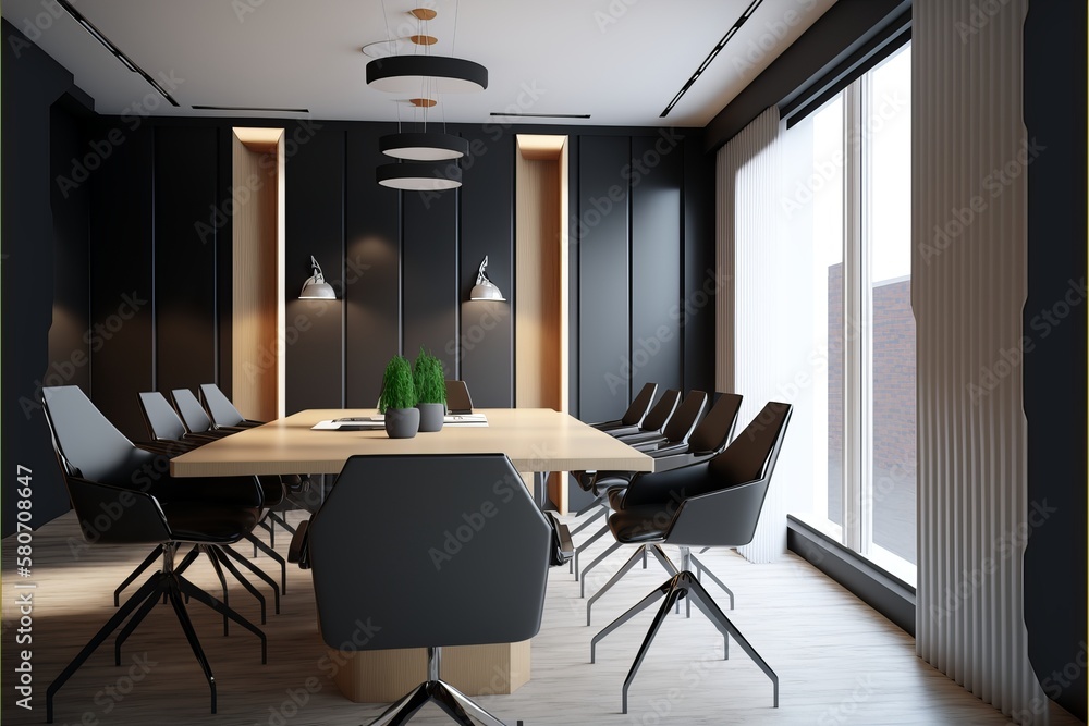 Fototapeta premium Professional Meeting Spaces for Impressive Presentations and Brainstorming Sessions