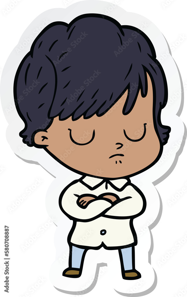 sticker of a cartoon woman sticker of a cartoon woman