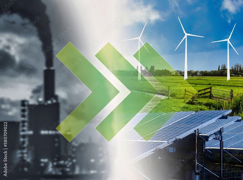 energy transition from fossil fuel to green energy. Stock Photo | Adobe ...