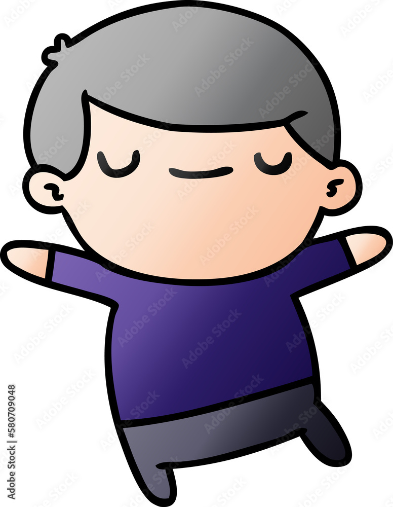gradient cartoon of kawaii cute older man gradient cartoon of kawaii cute older man