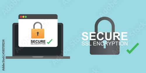 Ssl secure label connection online on website