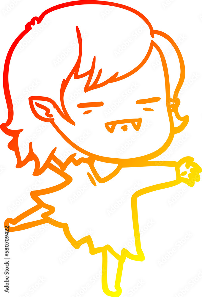 warm gradient line drawing cartoon undead vampire girl dancing warm gradient line drawing cartoon undead vampire girl dancing