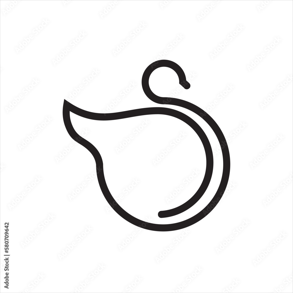 Fototapeta premium outline bird logo design vector image , logo line bird , logo line swan 