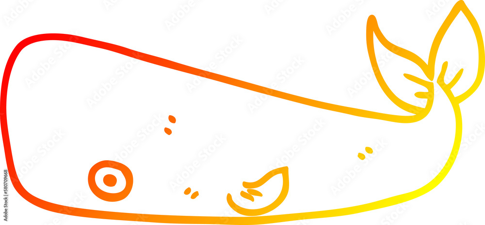 Obraz premium warm gradient line drawing cartoon whale