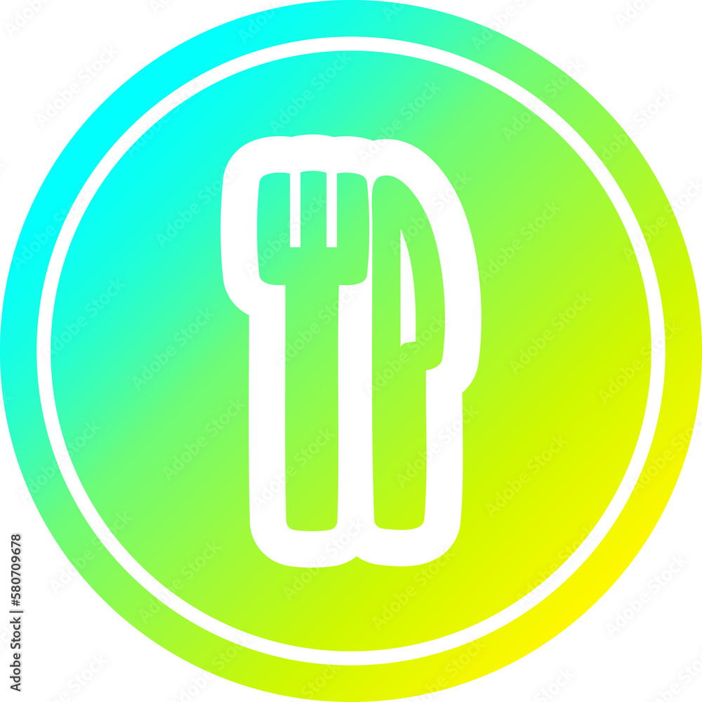 knife and fork circular in cold gradient spectrum knife and fork circular in cold gradient spectrum
