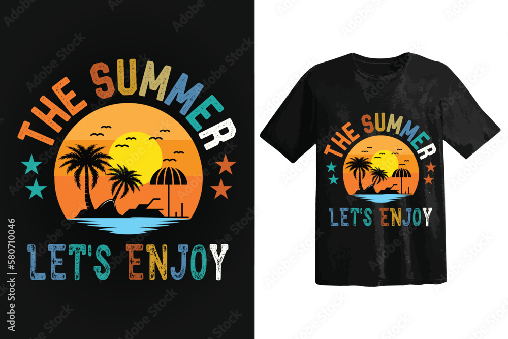 The summer black t shirt, t shirt graphic design, t shirt design with text