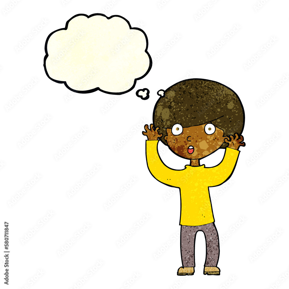 cartoon startled boy with thought bubble cartoon startled boy with thought bubble