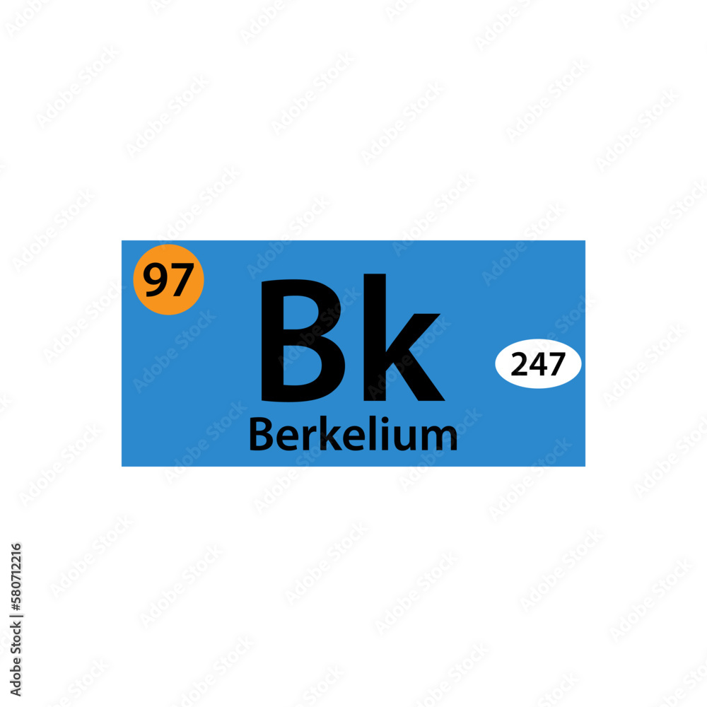 Berkelium element table periodic icon vector logo design template Berkelium element table periodic icon vector logo design template