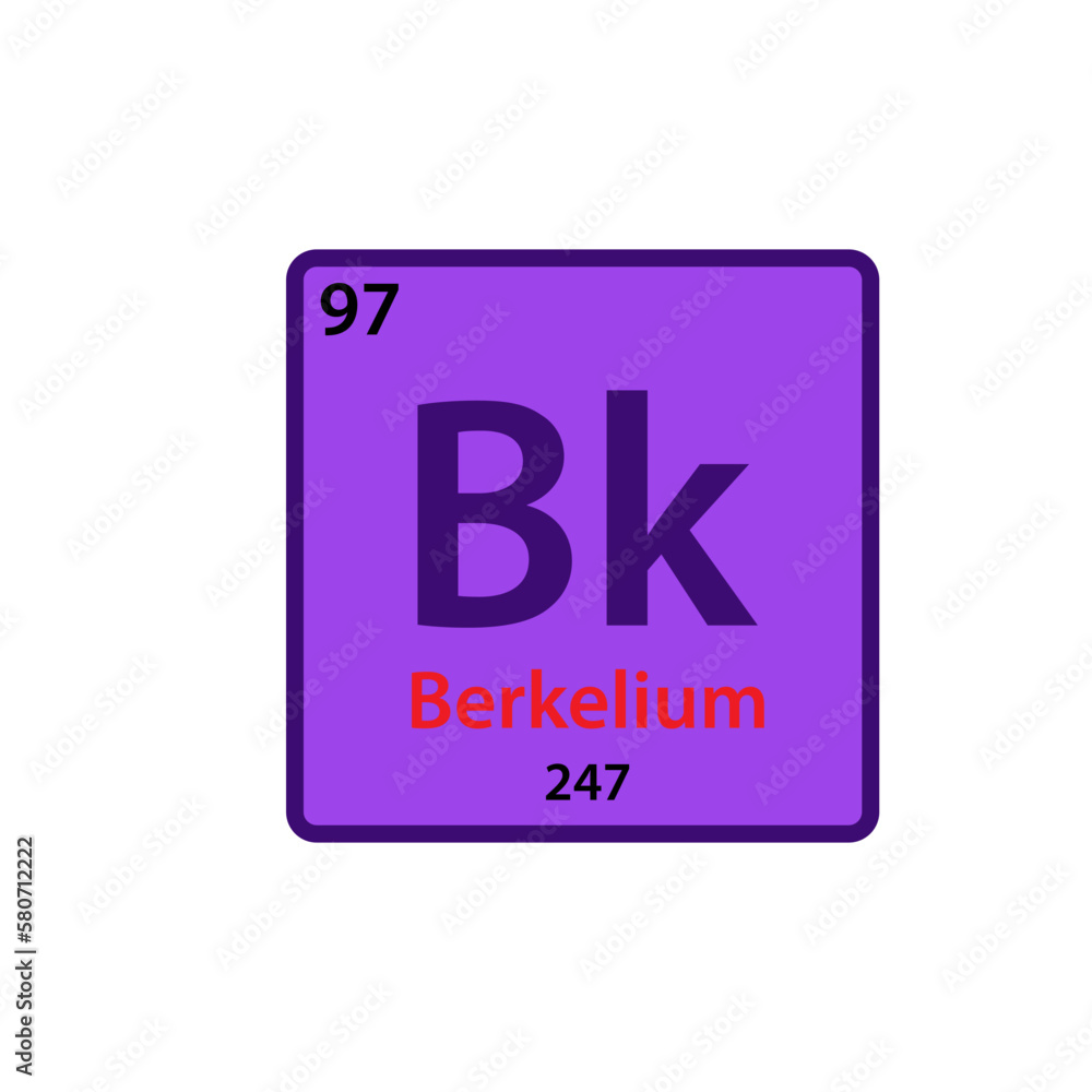 Berkelium element table periodic icon vector logo design template Berkelium element table periodic icon vector logo design template