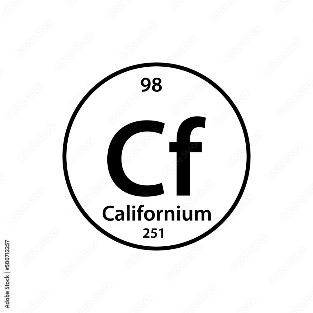 Obraz premium Californium element periodic table icon vector logo design template