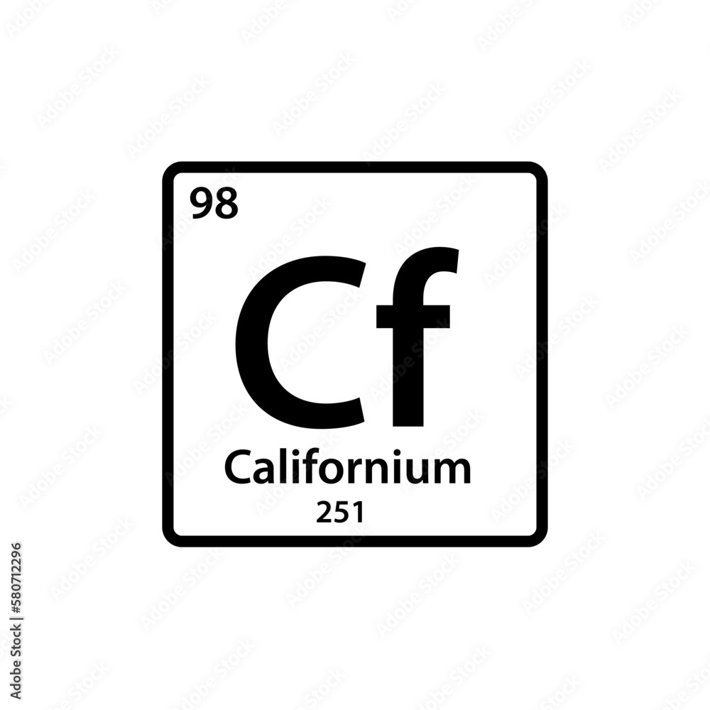 Californium element periodic table icon vector logo design template Californium element periodic table icon vector logo design template
