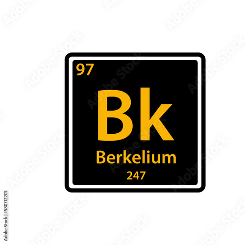 Berkelium element table periodic icon vector logo design template