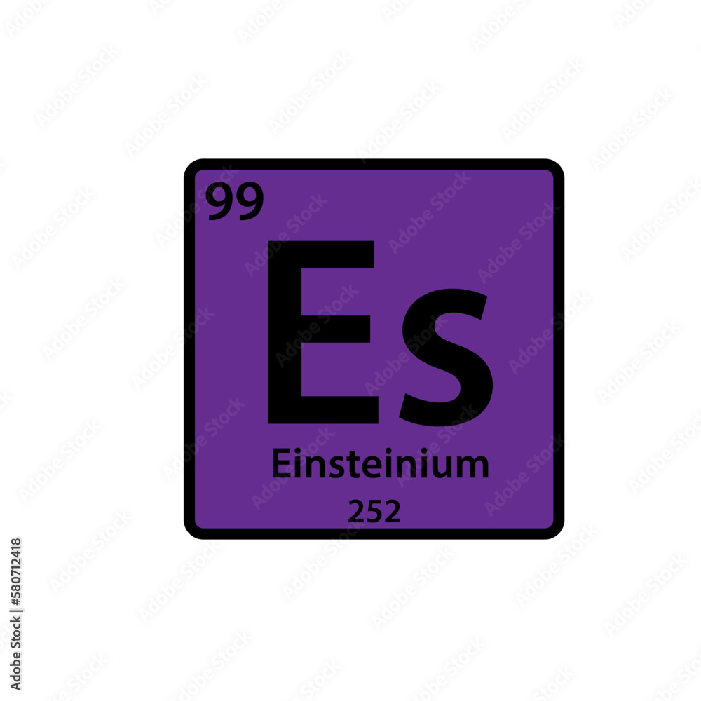 Einsteinium element periodic table icon vector logo design template Einsteinium element periodic table icon vector logo design template